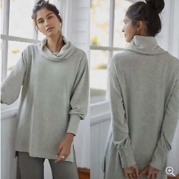 Maeve Cowl Neck Tunic Top Green Heather XS Long Sleeve Pullover Cozy - Picture 1 of 8